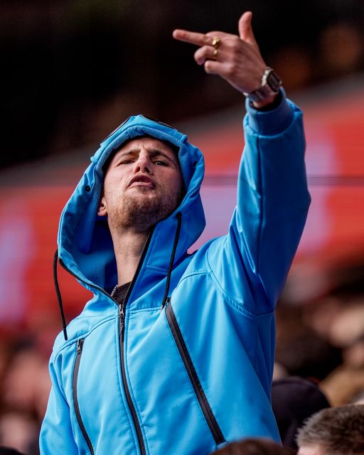 Forest fan makes a gesture during the Premier League match Nottingham Forest vs Aston Villa at City Ground, Nottingham, United Kingdom on 12 April 2026

(Photo by Maynard Manyowa/News Images)