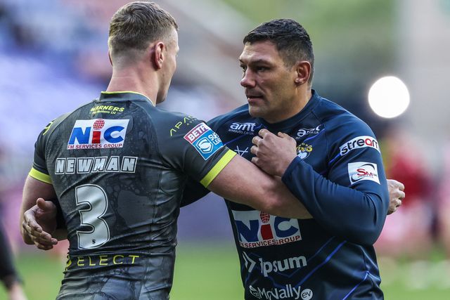 Ryan Hall of Leeds Rhinos in the pre-game warm up during the Betfred Super League round 11 match Wigan Warriors vs Leeds Rhinos at The Brick Community Stadium, Wigan, United Kingdom on 15 May 2026

(Photo by Alfie Cosgrove/News Images)