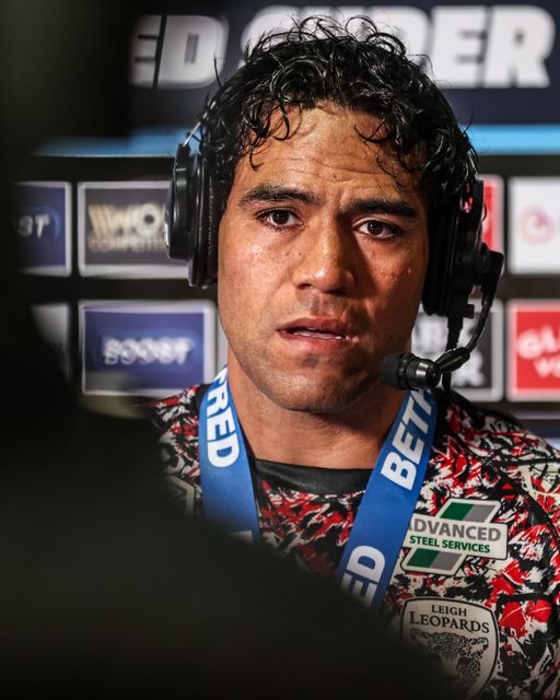 Joe Ofahengaue of Leigh Leopards speaks on Sky Sports after the game during the Betfred Super League round 8 match York Knights vs Leigh Leopards at LNER Community Stadium, York, United Kingdom on 17 April 2026

(Photo by Alfie Cosgrove/News Images)