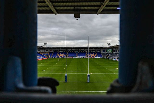 A general view of Halliwell Jones Stadium ahead of the Betfred Super League round 7 match Warrington Wolves vs Leigh Leopards at The Halliwell Jones Stadium, Warrington, United Kingdom on 04 April 2026

(Photo by Alfie Cosgrove/News Images)
