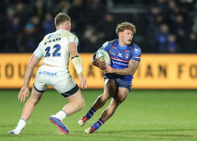 Harvey Smith of Wakefield Trinity breaks with the ball during the Betfred Super League Round 1 match Wakefield Trinity vs Toulouse Olympique at DIY Kitchens Stadium, Wakefield, United Kingdom on 14 February 2026

(Photo by Richard Bierton/News Images)