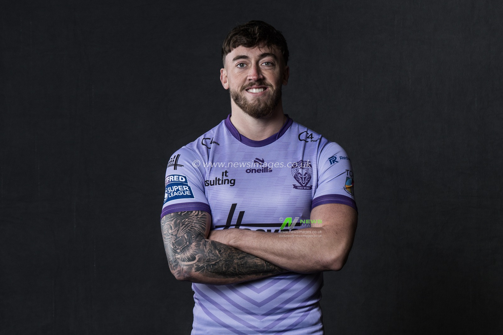 Matty Ashton in the away shirt during the Warrington Wolves Team media day at Warrington wolves training centre, Warrington, United Kingdom, 16th January 2025

(Photo by Craig Thomas/News Images)