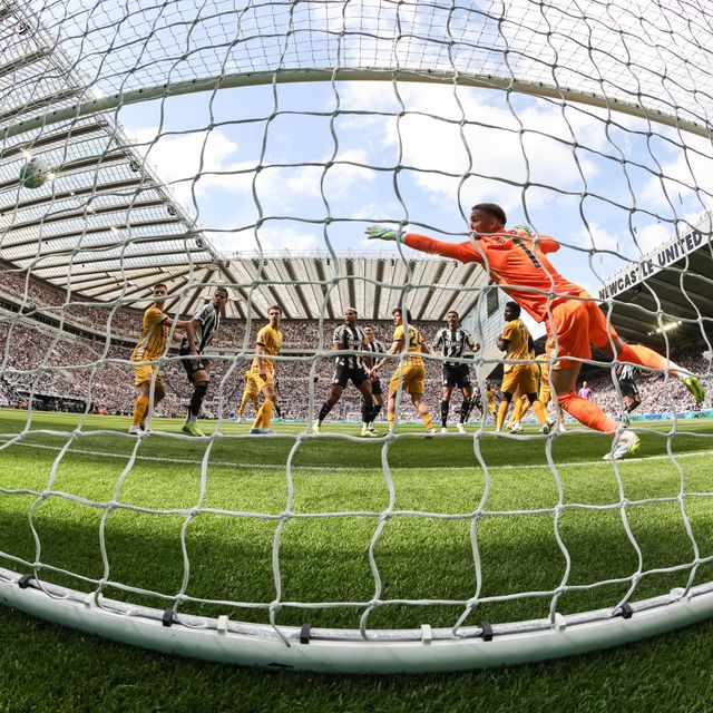 Dan Burn of Newcastle United scores past Brighton & Hove Albion goalkeeper Bart Verbruggen to make it 2-0 during the Premier League match Newcastle Untied vs Brighton & Hove Albion at St. James's Park, Newcastle, United Kingdom on 02 May 2026

(Photo by Mark Cosgrove/News Images)
=============================================
Use the following embed code to publish this image online:

<script async src="https://static.smartframe.io/embed.js"></script><smartframe-embed customer-id="04742eb90cefa12a5e3ab9bae92c2b93" image-id="neimGkJ71PCI" style="width: 100%; display: inline-flex; max-width: 5832px; aspect-ratio: 5832/3888;"></smartframe-embed>

More info: at https://smartframe.io/embedding-support/