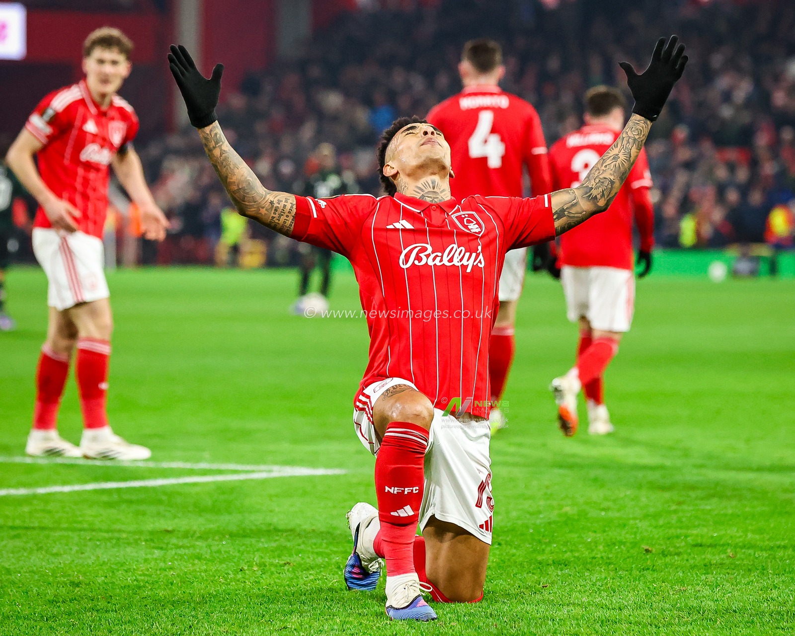 Igor Jesus of Nottingham Forest celebrates his goal to make it 2-0 during the UEFA Europa League Matchday 8 of 8 Nottingham Forest vs Ferencvaros at City Ground, Nottingham, United Kingdom, 29th January 2026

(Photo by Alfie Cosgrove/News Images)