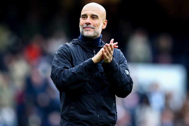 Josep Guardiola manager of Manchester City claps fans after 3-0 win after the Premier League match Manchester City vs Brentford at The City in the Community Etihad Stadium, Manchester, United Kingdom on 09 May 2026

(Photo by Jorge Horsted/News Images)