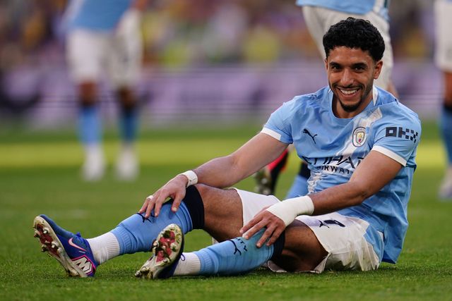 Omar Marmoush of Manchester City after missed opportunity during the Emirates FA Cup Semi-Final match Manchester City vs Southampton at Wembley Stadium, London, United Kingdom on 25 April 2026

(Photo by Harvey Murphy/News Images)