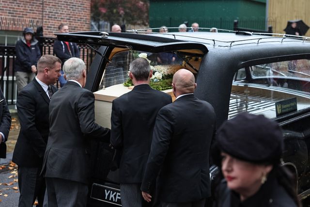 Harold Dennis â€œDickieâ€ Bird OBE coffin is placed into the hearse during the Funeral of Harold Dennis â€œDickieâ€ Bird OBE at St Mary's Church, Barnsley, United Kingdom, 19th October 2025

(Photo by Mark Cosgrove/News Images)