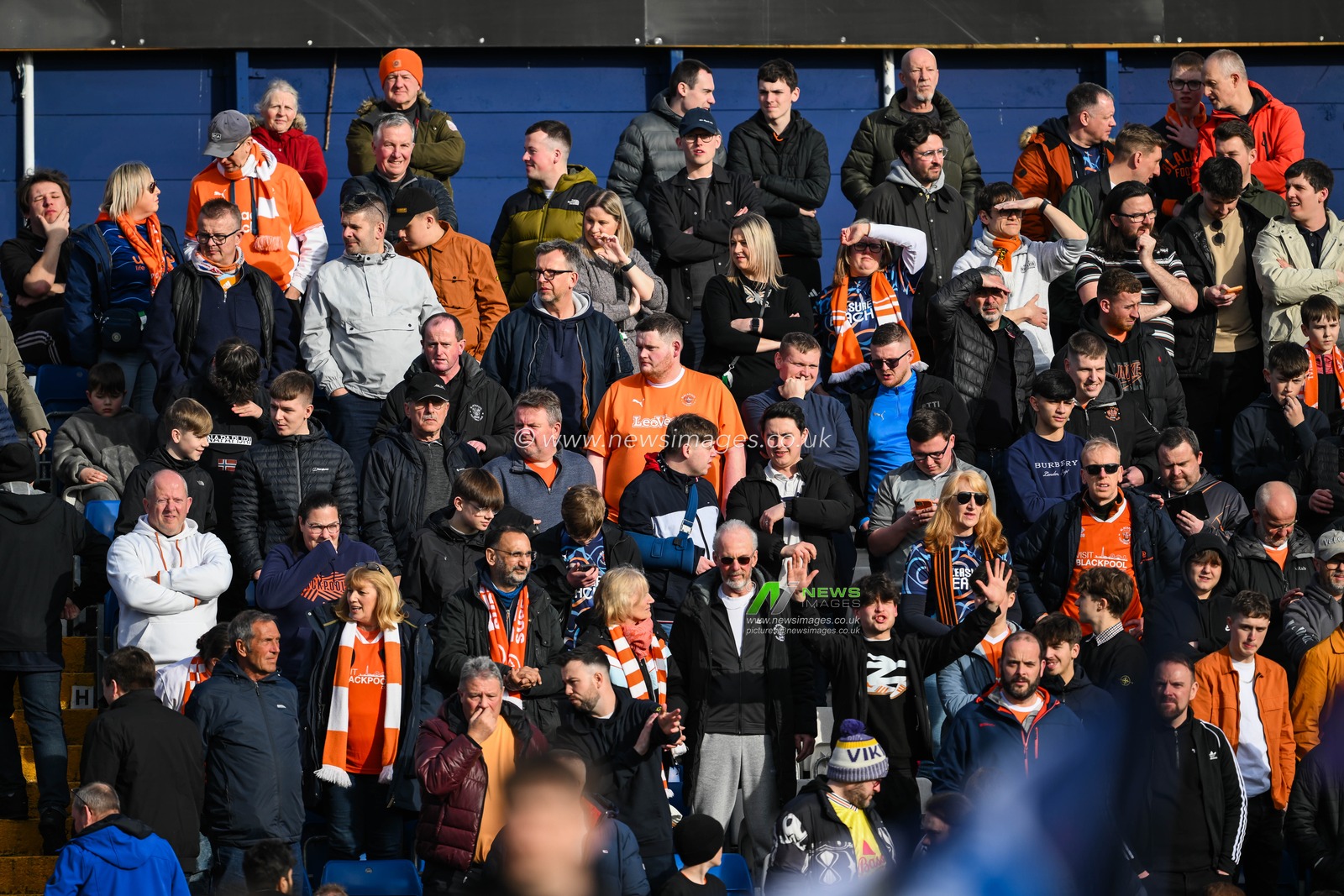 Blackpool fans during the Sky Bet League 1 match Stockport County vs Blackpool at Edgeley Park Stadium, Stockport, United Kingdom, 1st March 2025

(Photo by Craig Thomas/News Images)