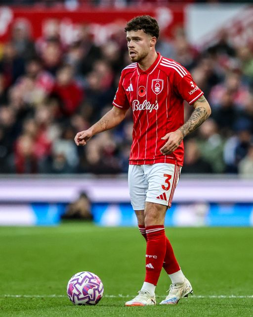 Neco Williams of Nottingham Forest in action during the Premier League match Nottingham Forest vs Manchester United at City Ground, Nottingham, United Kingdom, 1st November 2025

(Photo by Alfie Cosgrove/News Images)

*** GER AUT SUI OUT ***
