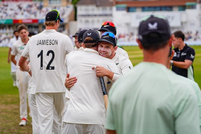 New Zealand captain Tom Latham leads his team off the field after New Zealand win the match during the 3rd Rothesay Test Match Day 5 match England vs New Zealand at Trent Bridge, Nottingham, United Kingdom on 29 June 2026

(Photo by Maynard Manyowa/News Images)