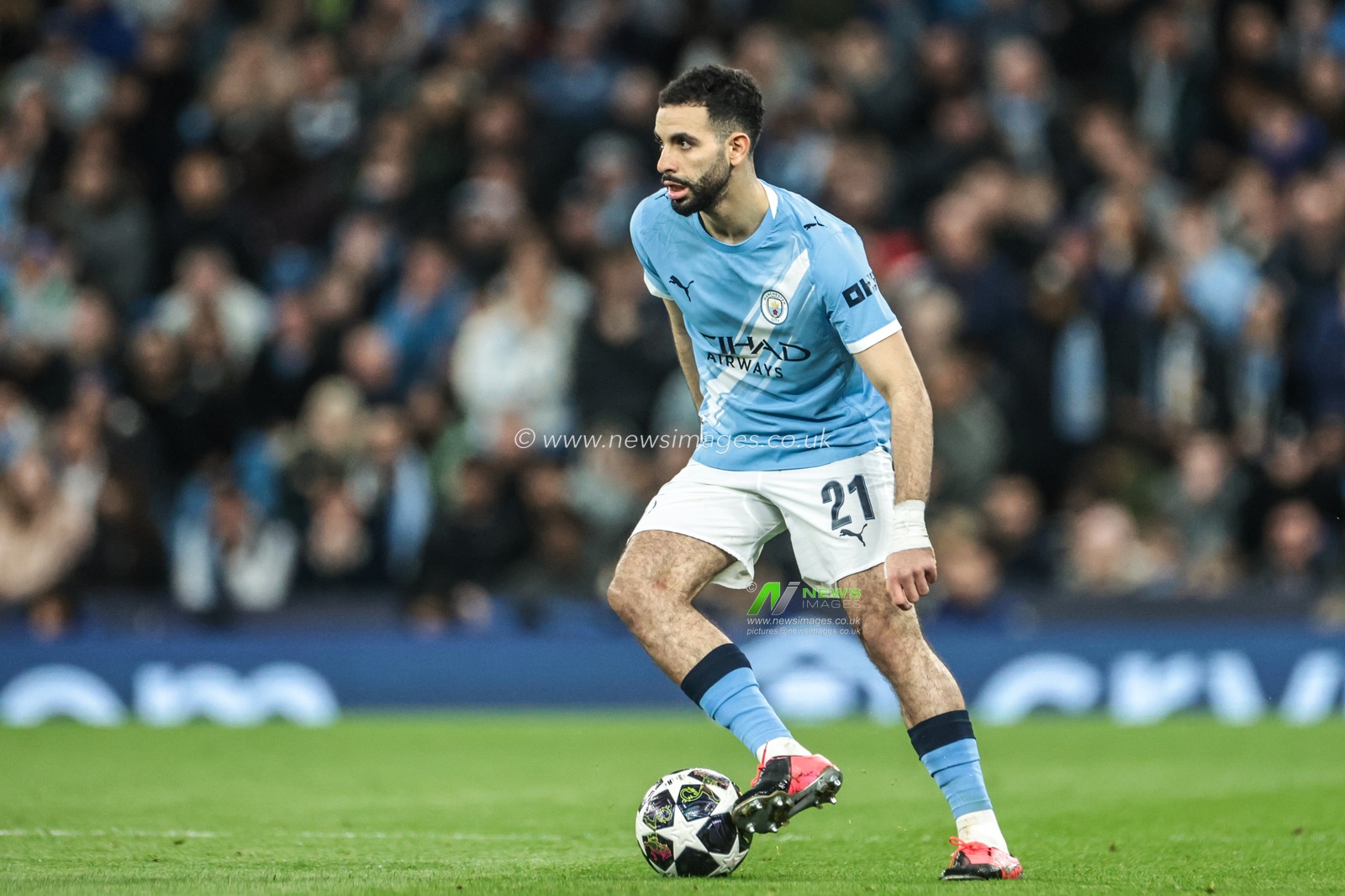 Rayan Ait-Nouri of Manchester City during the UEFA Champions League last 16 second leg match Manchester City vs Real Madrid at The City of Manchester Stadium, Manchester, United Kingdom on 17 March 2026

(Photo by Mark Cosgrove/News Images)