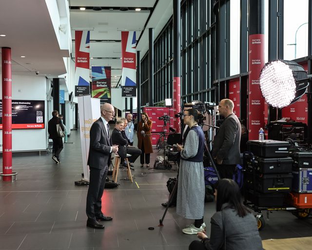 Pat McFadden MP, Secretary of State for Work and Pensions is interviewed in the lobby during the Labour Party Annual Conference 2025 Day 4 at ACC, Liverpool, United Kingdom, 1st October 2025

(Photo by Mark Cosgrove/News Images)