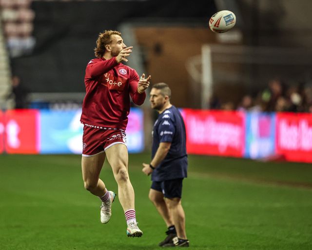 Adam Keighran of Wigan Warriors in the pre-game warm up during the Betfred Super League round 5 match Wigan Warriors vs York Knights at The Brick Community Stadium, Wigan, United Kingdom on 19 March 2026

(Photo by Alfie Cosgrove/News Images)