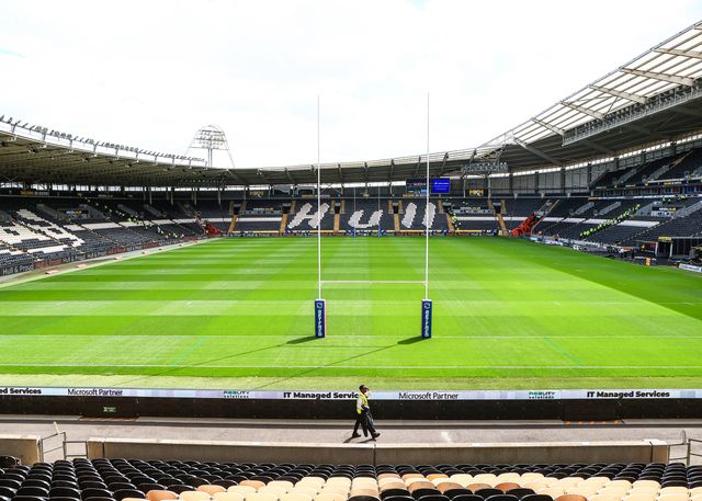 A general view of MKM Stadium during the Betfred Super League Round 24 match Hull FC vs Leeds Rhinos at MKM Stadium, Hull, United Kingdom, 30th August 2025

(Photo by Richard Bierton/News Images)