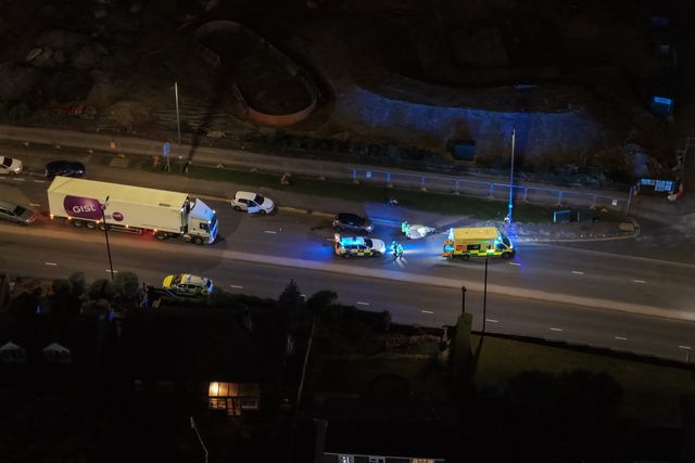 The A61 Harborough Hill Rd is closed after a Road Traffic incident