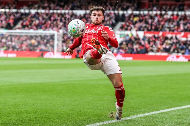Neco Williams of Nottingham Forest controls the ball keeping it from going out of play during the Premier League match Nottingham Forest vs Fulham at City Ground, Nottingham, United Kingdom on 15 March 2026

(Photo by Alfie Cosgrove/News Images)