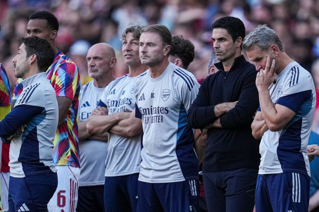 Arsenal bench during the Pre-season friendly match Arsenal vs Athletic Bilbao at Emirates Stadium, London, United Kingdom, 9th August 2025

(Photo by Harvey Murphy/News Images)