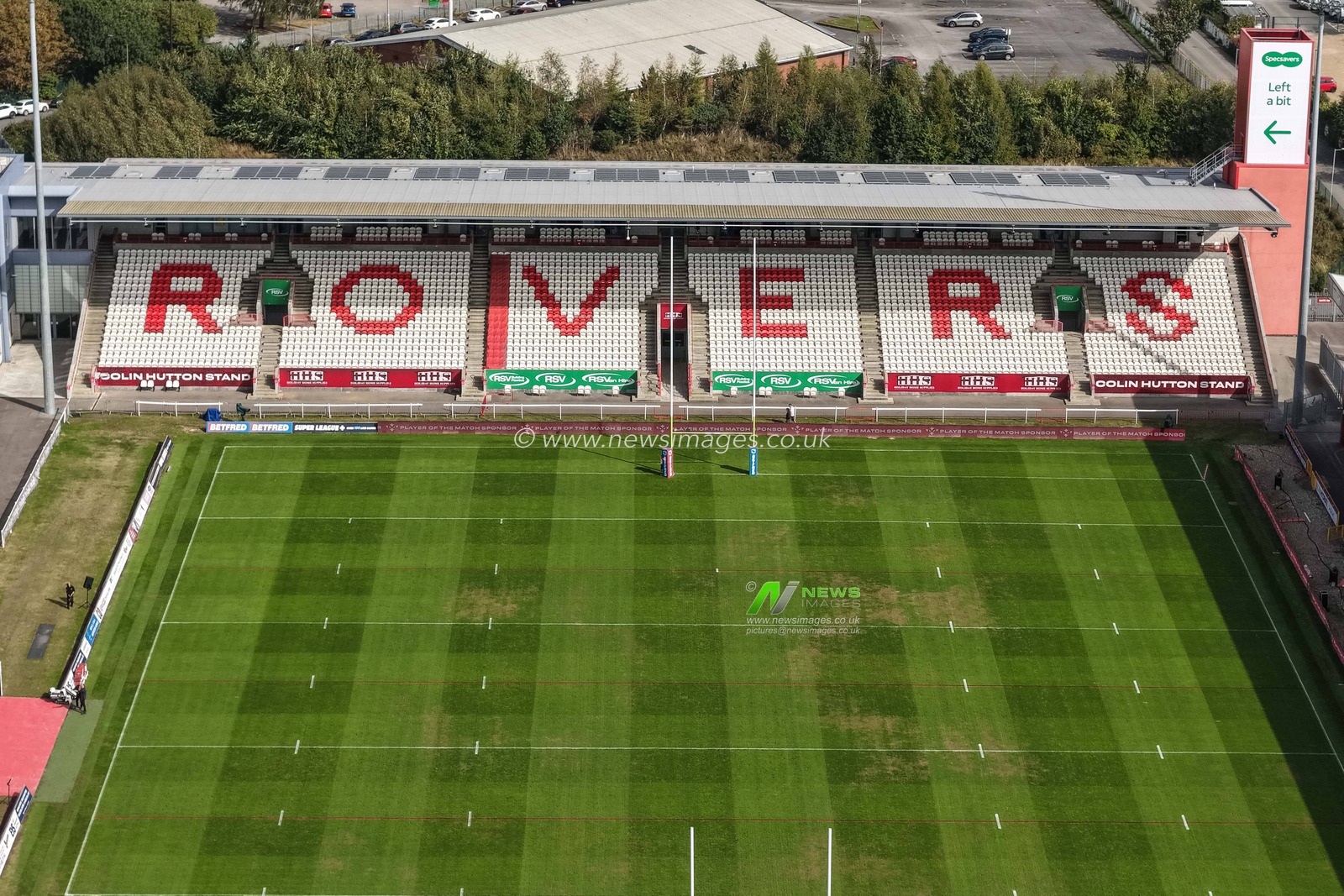 An general aerial view of the Sewell Group Craven Park during the Betfred Super League Round 25 match Hull KR vs Hull FC at Sewell Group Craven Park, Kingston upon Hull, United Kingdom, 7th September 2025

(Photo by Mark Cosgrove/News Images)