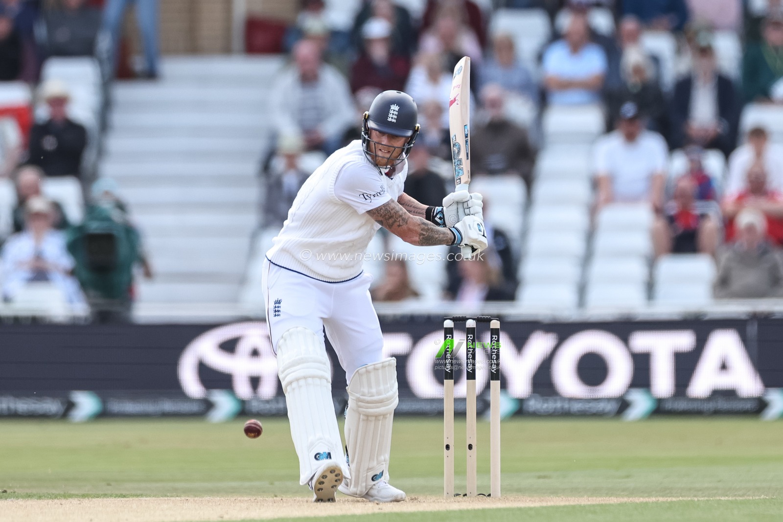 England captain Ben Stokes faces the ball during the Rothesay Test Match Day 2 England vs Zimbabwe at Trent Bridge, Nottingham, United Kingdom, 23rd May 2025

(Photo by Mark Cosgrove/News Images)