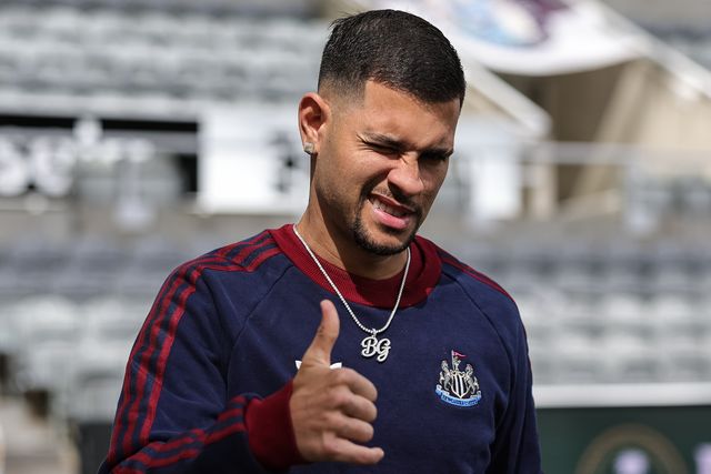 Bruno Guimaraes of Newcastle Untied winks as he arrives during the Premier League match Newcastle Untied vs Bournemouth at St. James's Park, Newcastle, United Kingdom on 18 April 2026

(Photo by Mark Cosgrove/News Images)