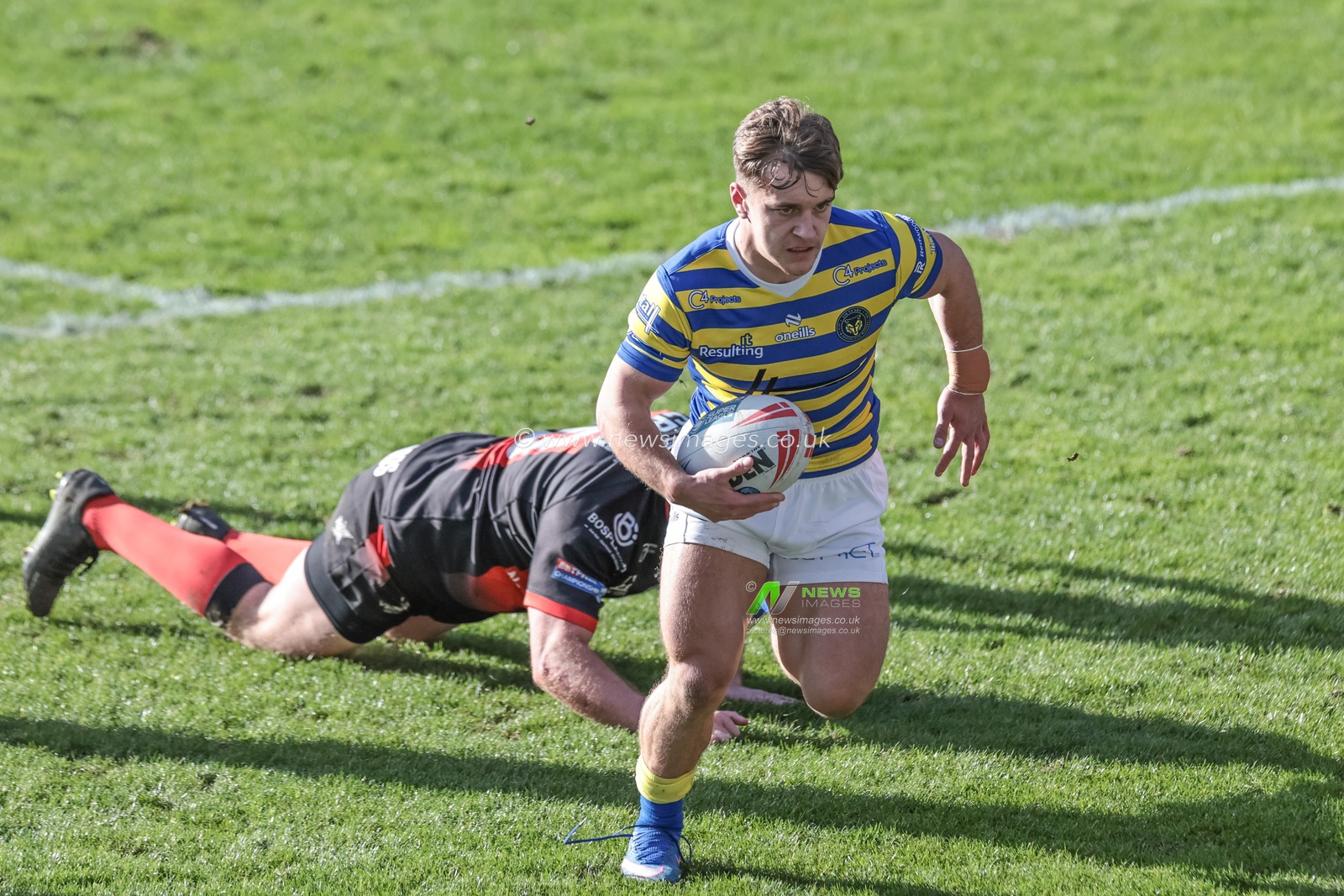 Leon Hayes of Warrington Wolves goes over for a try during the Betfred Challenge Cup round 4 match Goole Vikings vs Warrington Wolves at The Halliwell Jones Stadium, Warrington, United Kingdom on 14 March 2026

(Photo by Mark Cosgrove/News Images)