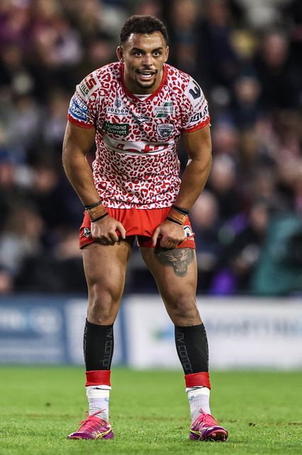Umyla Hanley of Leigh Leopards during the Betfred Super League play-off Eliminator 1 match Leigh Leopards vs Wakefield Trinity at Progress With Unity Stadium, Leigh, United Kingdom, 26th September 2025

(Photo by Alfie Cosgrove/News Images)