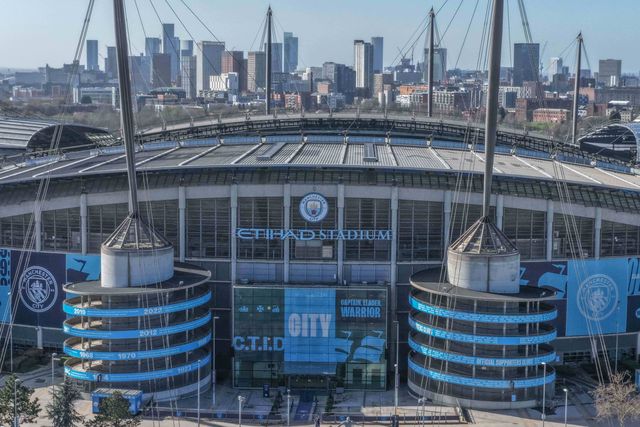 An aerial view of The City of Manchester Stadium during the UEFA Champions League last 16 second leg match Manchester City vs Real Madrid at The City of Manchester Stadium, Manchester, United Kingdom on 17 March 2026

(Photo by Mark Cosgrove/News Images)