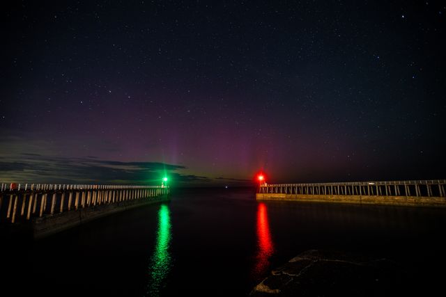 Northern Lights also known as Aurora Borealis shines over Whitby Harbour, Whitby, United Kingdom, 2nd September 2025

(Photo by Alfie Cosgrove/News Images)