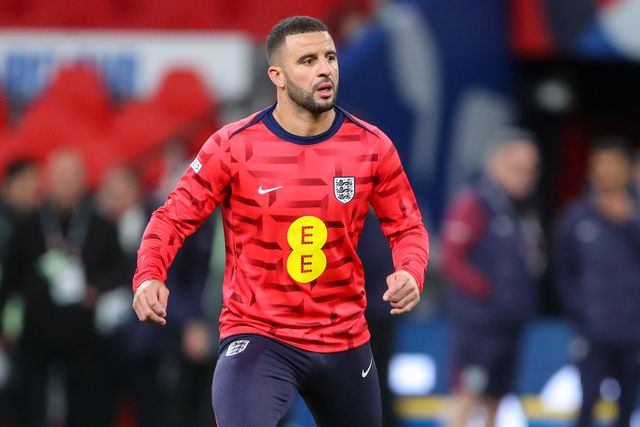 Kyle Walker of England in the pregame warmup session during the UEFA Nations League, League B - Group 2 match England vs Republic of Ireland at Wembley Stadium, London, United Kingdom, 17th November 2024

(Photo by Gareth Evans/News Images)