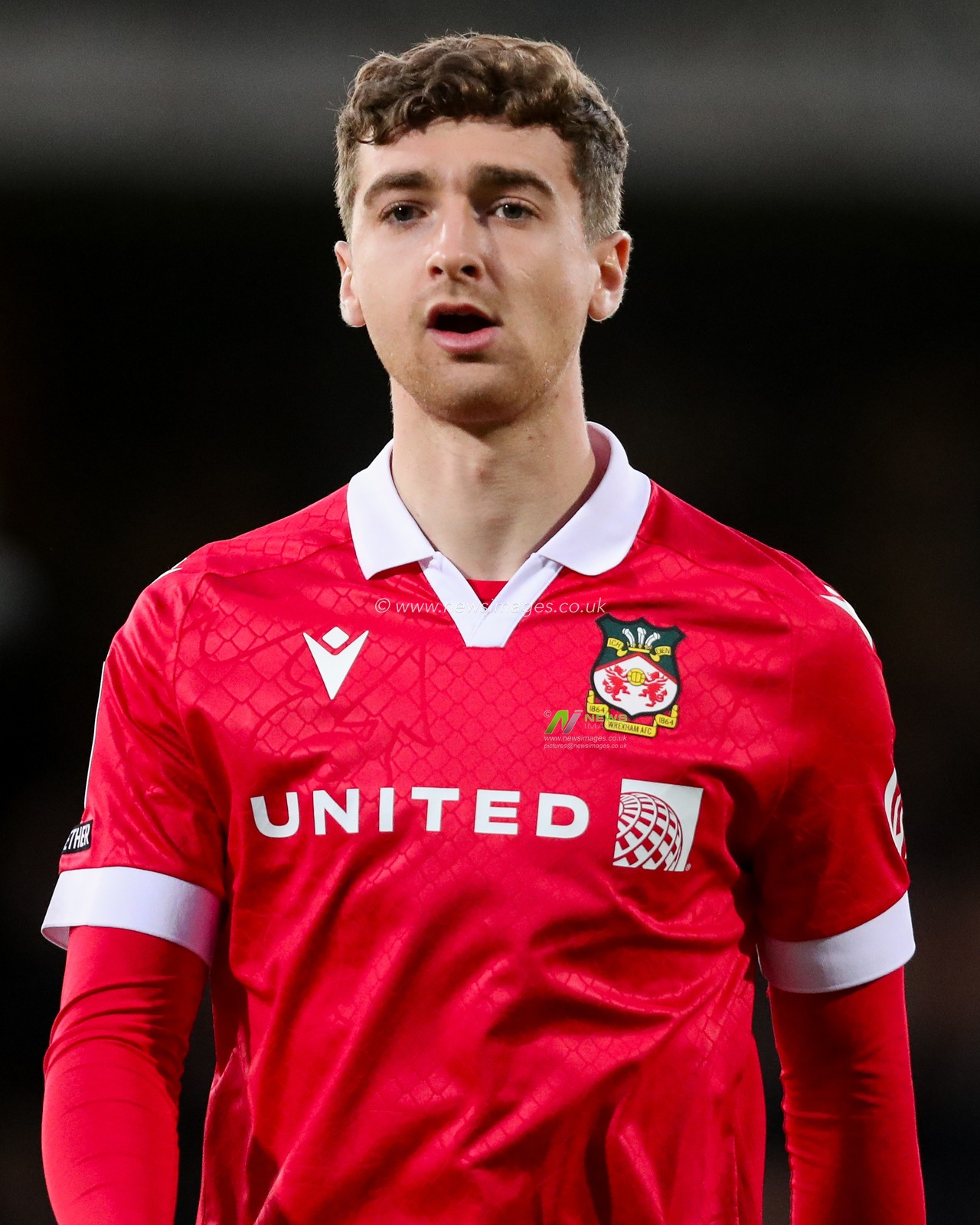 Lewis Brunt of Wrexham AFC lines up prior to the Sky Bet League 1 match Cambridge United vs Wrexham at Abbey Stadium, Cambridge, United Kingdom, 1st April 2025

(Photo by Izzy Poles/News Images)