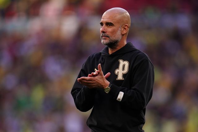 Josep Guardiola manager of Manchester City at full time applauds support during the Emirates FA Cup Semi-Final match Manchester City vs Southampton at Wembley Stadium, London, United Kingdom on 25 April 2026

(Photo by Harvey Murphy/News Images)