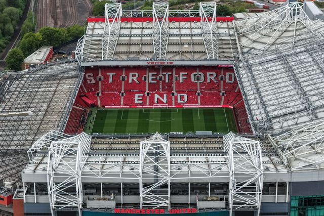 An aerial view of Old Trafford during the Premier League match Manchester United vs Liverpool at Old Trafford, Manchester, United Kingdom on 03 May 2026

(Photo by Mark Cosgrove/News Images)