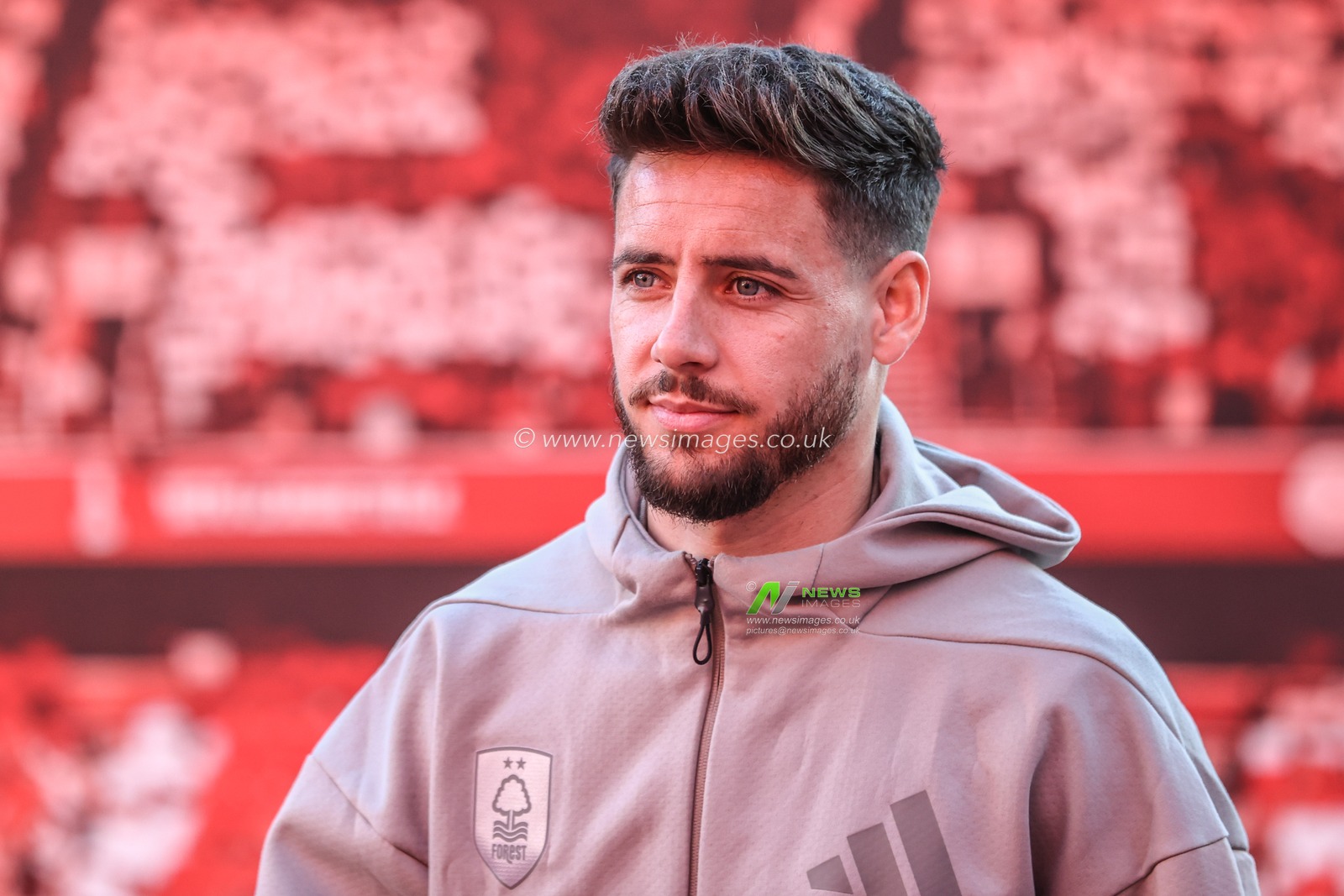 Ãlex Moreno of Nottingham Forest arrives during the Premier League match Nottingham Forest vs Manchester United at City Ground, Nottingham, United Kingdom, 1st April 2025

(Photo by Alfie Cosgrove/News Images)