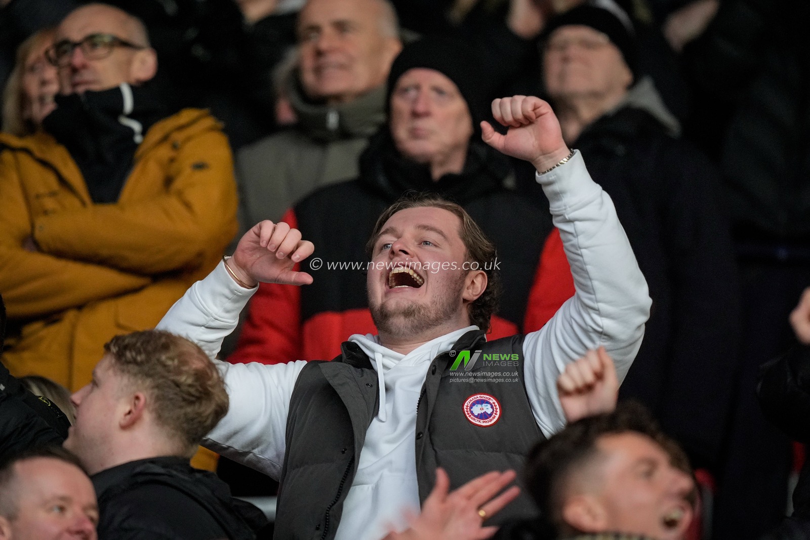 Fulham fans celebrates Kevin of Fulham scoring a goal to make it 1- 1 during the Emirates FA Cup 4th Round  match Stoke City vs Fulham at Bet365 Stadium, Stoke On Trent, United Kingdom on 15 February 2026

(Photo by Maynard Manyowa/News Images)