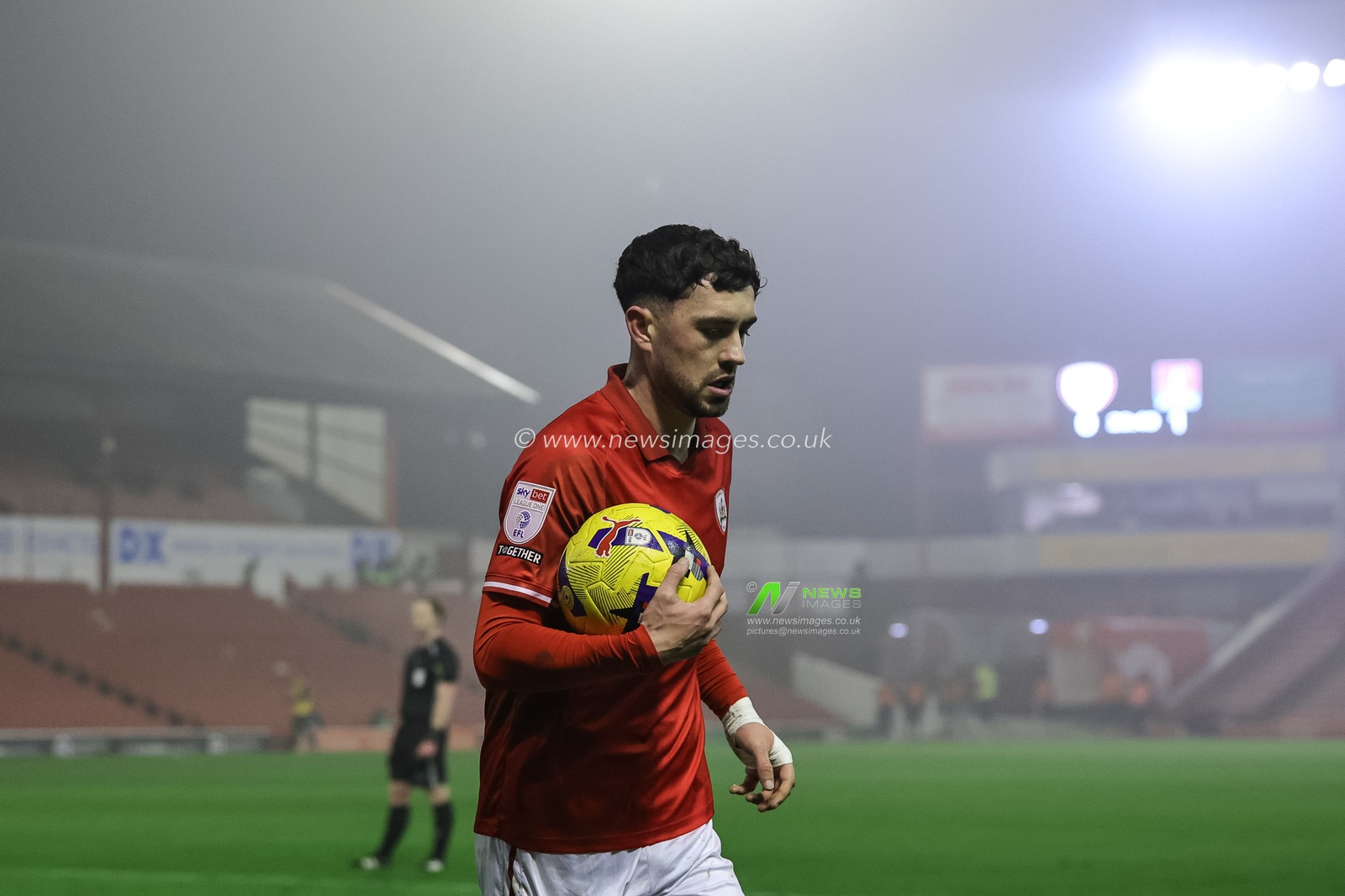 Corey O'Keeffe of Barnsley with the ball during the Sky Bet League 1 match Barnsley vs Northampton Town at Oakwell, Barnsley, United Kingdom, 3rd February 2026

(Photo by Mark Cosgrove/News Images)