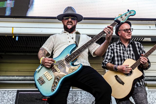 Pre match entertainment during the Betfred Super League round 12 match Warrington Wolves vs Bradford Bulls at The Halliwell Jones Stadium, Warrington, United Kingdom on 24 May 2026

(Photo by Alfie Cosgrove/News Images)