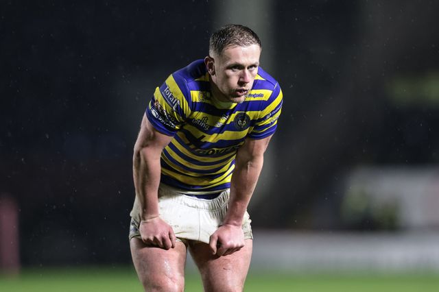 Ben Currie of Warrington Wolves during the Pre Season match Warrington Wolves vs Leigh Leopards at Halliwell Jones Stadium, Warrington, United Kingdom, 30th January 2026

(Photo by Mark Cosgrove/News Images)