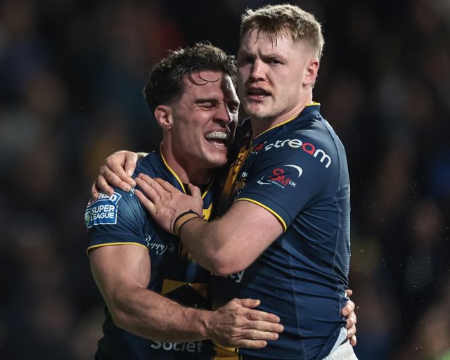 Brodie Croft of Leeds Rhinos celebrates his try during the Betfred Super League Round 2 match Leeds Rhinos vs York Knights at AMT Headingley Stadium, Leeds, United Kingdom on 20 February 2026

(Photo by Mark Cosgrove/News Images)