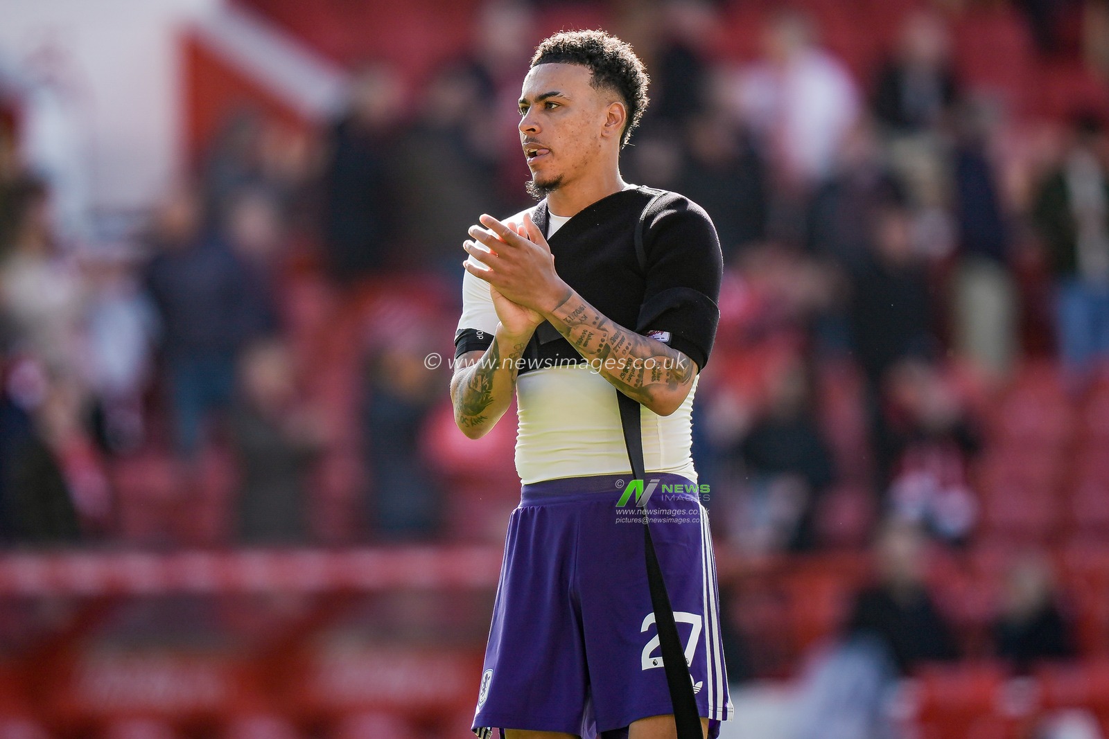 Morgan Rogers of Aston Villa applauds the fans after the final whistle  during the Premier League match Nottingham Forest vs Aston Villa at City Ground, Nottingham, United Kingdom on 12 April 2026

(Photo by Maynard Manyowa/News Images)