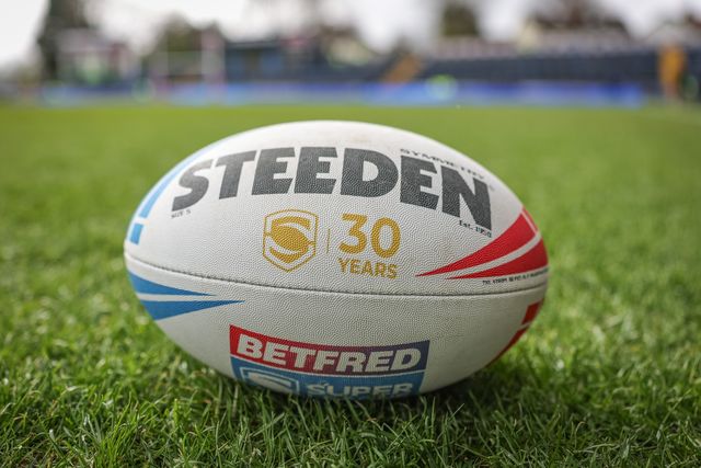 Super League 30 year celebration Steeden match ball during the Betfred Super League round 6 match Leeds Rhinos vs Warrington Wolves at AMT Headingley Stadium, Leeds, United Kingdom on 29 March 2026

(Photo by Mark Cosgrove/News Images)