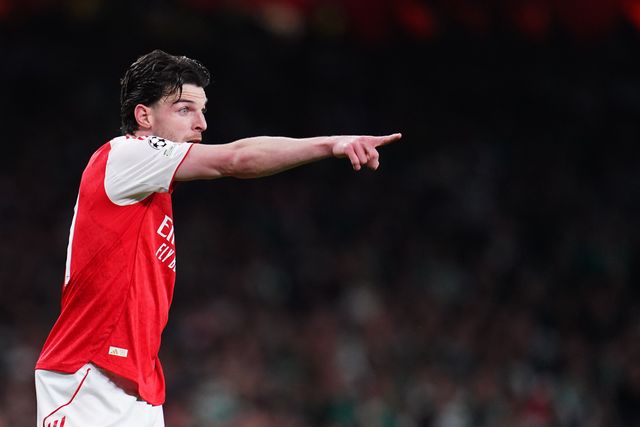 Declan Rice of Arsenal during the UEFA Champions League Quarter Finals match Arsenal vs Sporting CP at Arsenal stadium, London, United Kingdom on 15 April 2026

(Photo by Harvey Murphy/News Images)