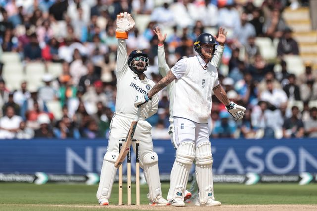 Rishabh Pant of India appeals for the LBW of England captain Ben Stokes during the 2nd Rothesay Test Match day 5 England v India at Edgbaston, Birmingham, United Kingdom, 6th July 2025

(Photo by Mark Cosgrove/News Images)
