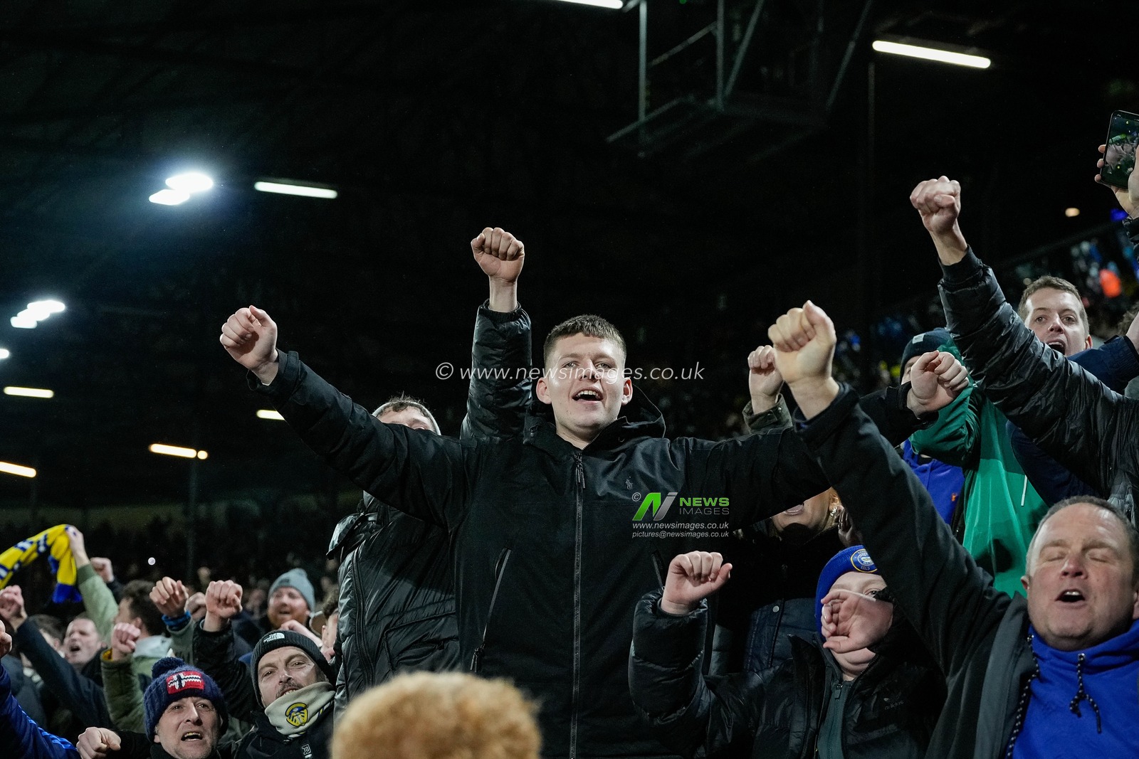 Leeds United fans celebrate winning their game at full time during the Premier League match Leeds United vs Nottingham Forest at Elland Road, Leeds, United Kingdom on 06 February 2026

(Photo by Maynard Manyowa/News Images)