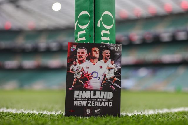 The front cover of the match day programme during the Quilter Nations Series 2025 match England vs New Zealand at Allianz Stadium, Twickenham, United Kingdom, 15th November 2025

(Photo by Mark Cosgrove/News Images)

*** GER AUT SUI OUT ***
