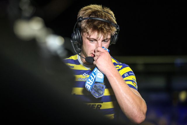 Ewan Irwin of Warrington Wolves speaks in the post match press conference during the Betfred Super League round 23 match Warrington Wolves vs York Knights at The Halliwell Jones Stadium, Warrington, United Kingdom on 13 August 2026

(Photo by Alfie Cosgrove/News Images)