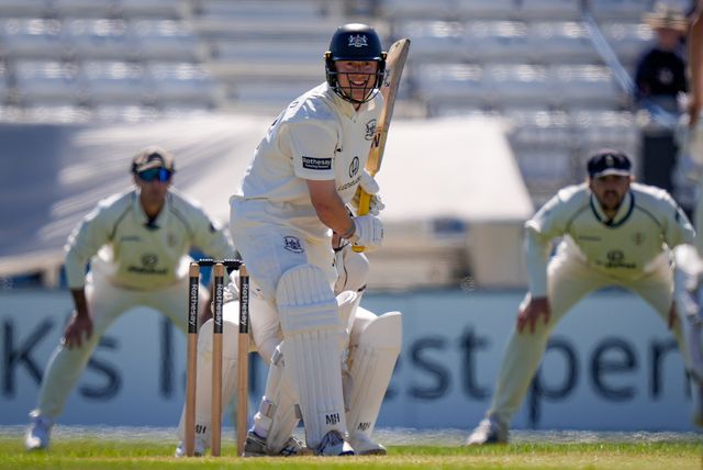 Miles Hammond plays a shot during the County Championship Division Two Derbyshire vs Gloucestershire at The Central Co-Op County Ground, Derby, United Kingdom on 24 April 2026

(Photo by Maynard Manyowa/News Images)