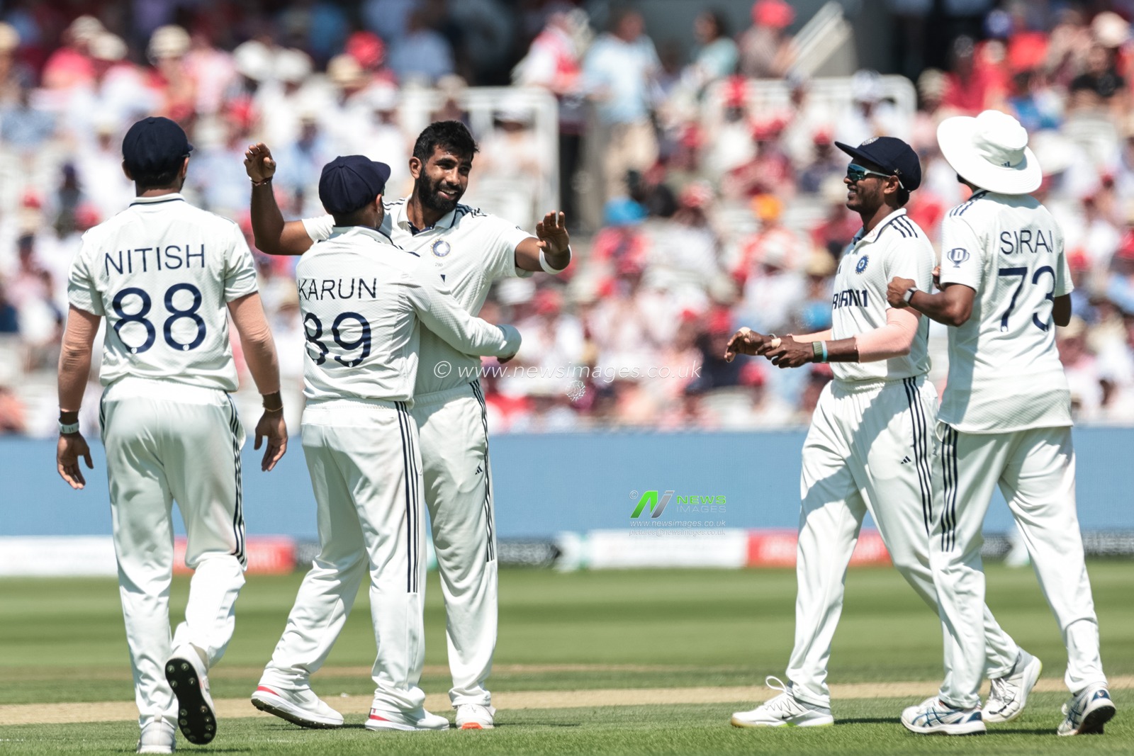 Five wickets for Jasprit Bumrah of India as he Bowles out Jofra Archer of England during the 3rd Rothesay Test Match Day 2 England v India at Lords, London, United Kingdom, 11th July 2025

(Photo by Mark Cosgrove/News Images)
