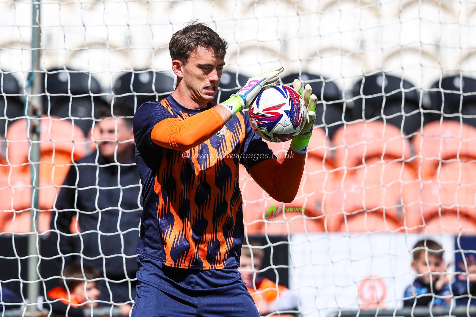 Harry Tyrer of Blackpool during the pre-game warm up ahead of the Sky Bet League 1 match Blackpool vs Bristol Rovers at Bloomfield Road, Blackpool, United Kingdom, 3rd May 2025

(Photo by Gareth Evans/News Images)