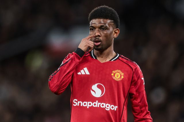 Amad Diallo of Manchester United during the Premier League match Manchester United vs Leeds United at Old Trafford, Manchester, United Kingdom on 13 April 2026

(Photo by Mark Cosgrove/News Images)