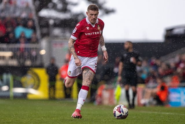 Wrexham's James McClean carries the ball during the Sky Bet League 1 match Wrexham vs Stockport County at SToK Cae Ras, Wrexham, United Kingdom, 22nd March 2025

(Photo by Nik Mesney/News Images)